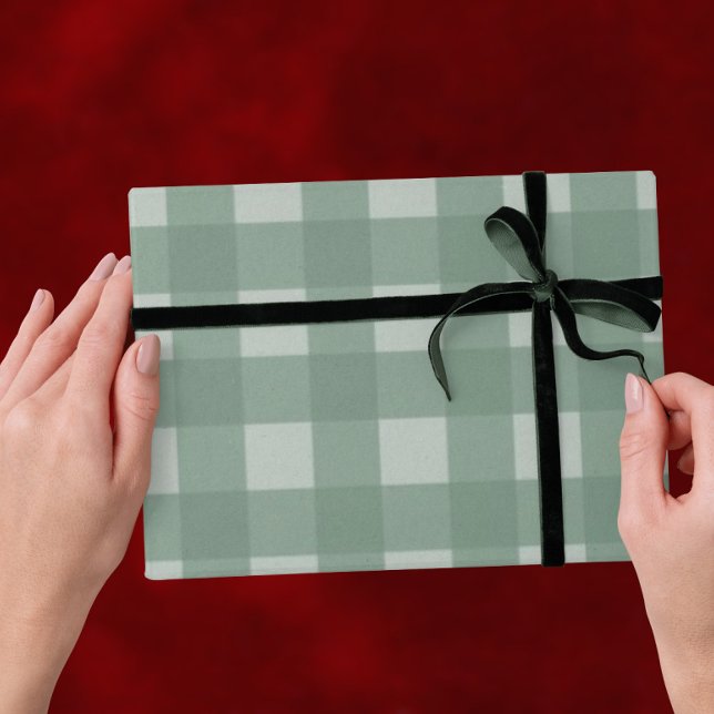 Papel De Presente Natal Tradicional Verde - Xadrez Listrado (Dark Green Wrapping Paper - Traditional Christmas)
