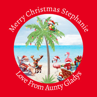 Papel De Presente Natal Tropical Personalizado Em Julho Festa Vermel