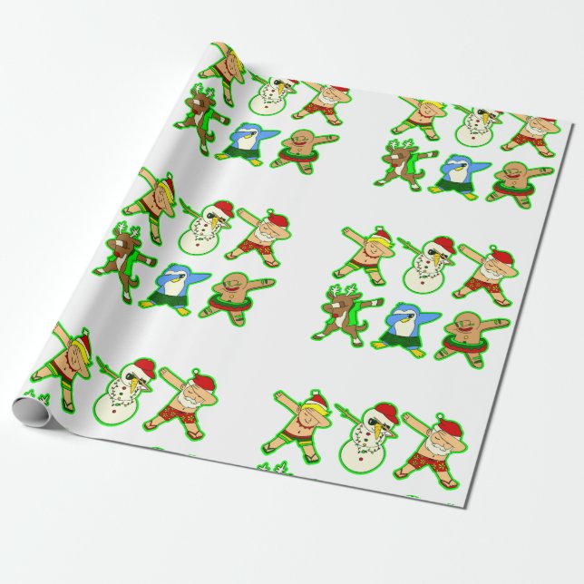 Papel De Presente natal tropical santa claus (Desenrolado)
