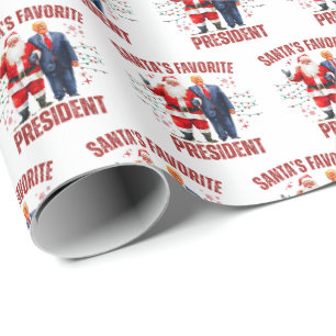 Papel De Presente Natal Trump Divertido