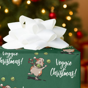 Papel De Presente Natal Vegetariano! Porquinho-da-índia Fofo Faz Mal