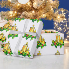 Papel De Presente Natal Verde Amarelo