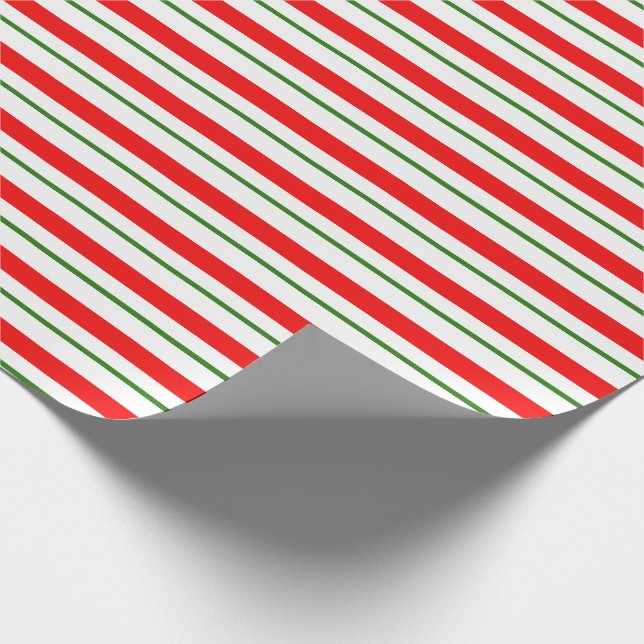 Papel De Presente Natal Verde, Branco, Vermelho Colorido Inspirado (Ponta)