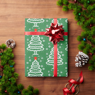 Papel De Presente Natal Verde e Vermelho