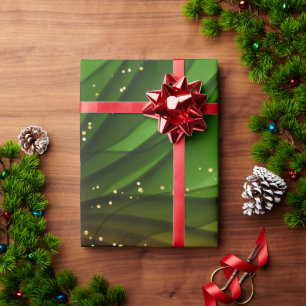 PAPEL DE PRESENTE NATAL VERDE VERMELHA VERMELHA E ABSTRATO DOURADA