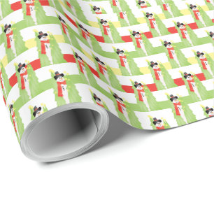 Papel De Presente Natal Verde Vermelho E Amarelo Pensado