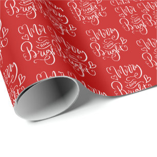 Papel De Presente Natal Vermelho Alegre e Brilhante