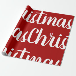 Papel De Presente Natal Vermelho Branco