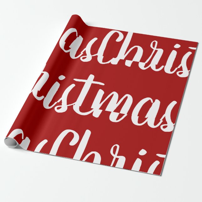 Papel De Presente Natal Vermelho Branco (Desenrolado)