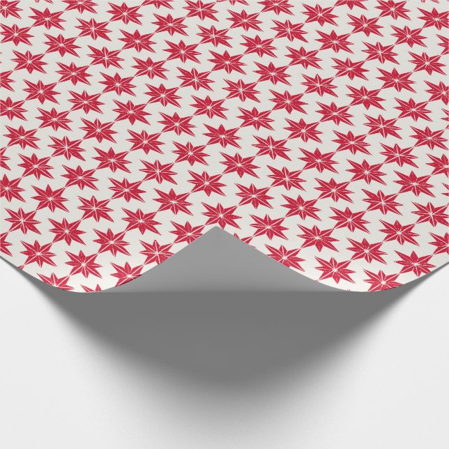 Papel De Presente Natal Vermelho com o Tyler Estrelas Natal Moderno (Ponta)