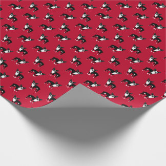 Papel De Presente Natal Vermelho de Boston Terrier Dog
