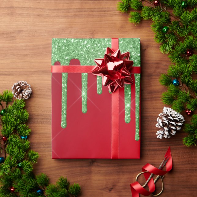 Papel De Presente Natal vermelho e verde (Presente de Natal)