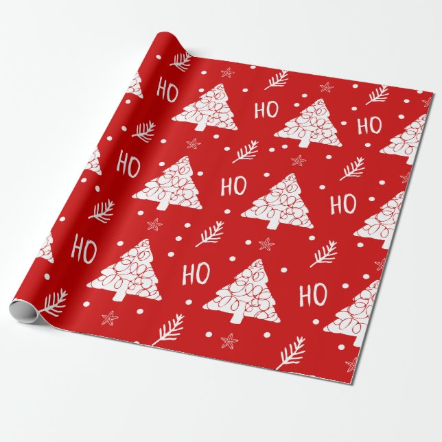 Papel De Presente Natal Vermelho Festivo (Desenrolado)