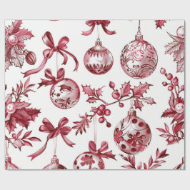 Papel De Presente Natal Vermelho Nostálgico