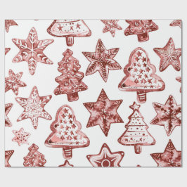 Papel De Presente Natal Vermelho Nostálgico