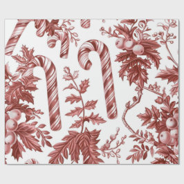 Papel De Presente Natal Vermelho Nostálgico