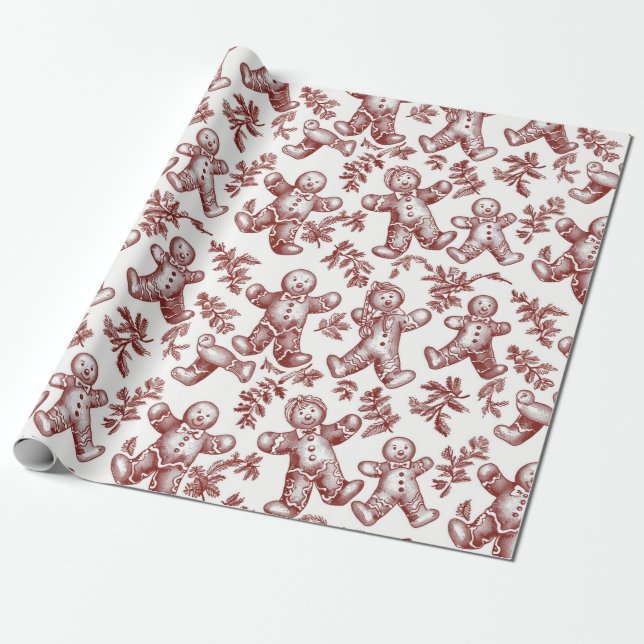 Papel De Presente Natal Vermelho Vintage (Desenrolado)
