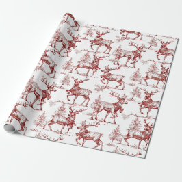 Papel De Presente Natal Vermelho Vintage