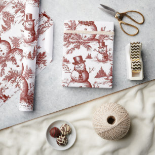 Papel De Presente Natal Vermelho Vintage