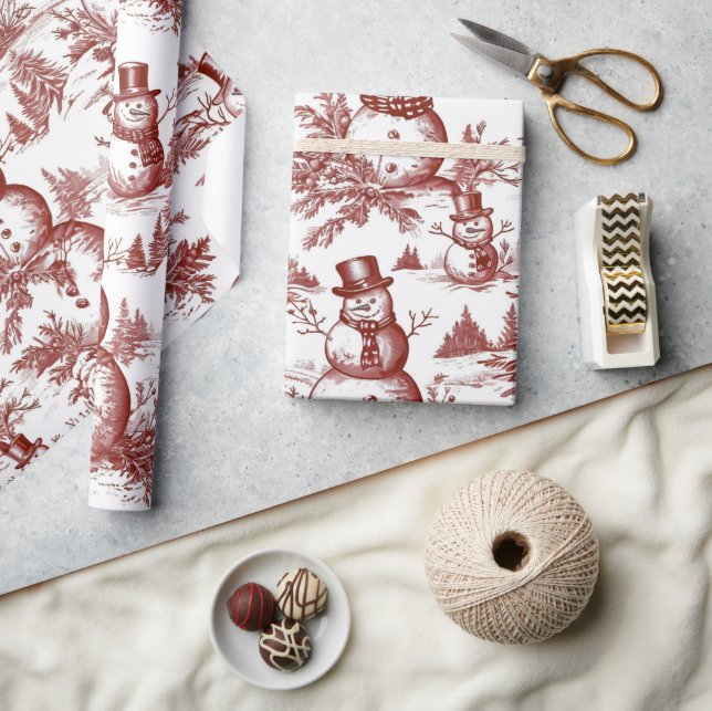 Papel De Presente Natal Vermelho Vintage (Artesanato)