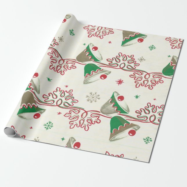 Papel De Presente Natal vintage Bels (Desenrolado)