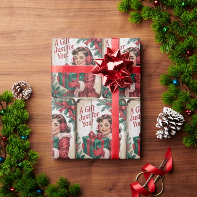 Papel De Presente Natal Vintage Feriado  (Presente de Natal)