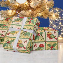 Natal Vintage Pássaro Azevinho Berry Cottagecore