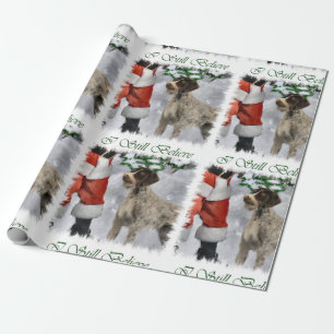 Papel De Presente Natal Wirehaired alemão do ponteiro