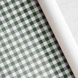Papel De Presente Natal Xadrez Búfalo Verde Escuro