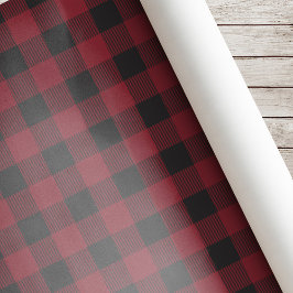 Papel De Presente Natal Xadrez Búfalo Vermelho