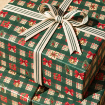 Natal Xadrez Verde Vintage Personalizado