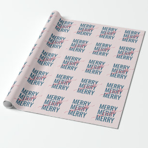 Papel De Presente Natalina alegre e brilhante rosa bege xadrez
