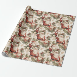 Papel De Presente Natalina Country Vintage Retro Aquarela