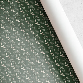 Papel De Presente Natalino Folhagem de Folha de Azevinho Verde Flore