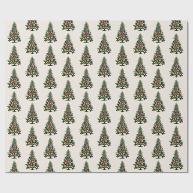 Papel De Presente Native American Feather Christmas Tree  (Aberto)
