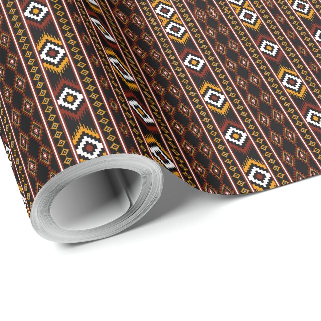 Papel De Presente Native American Indian Geometric Pattern (Ponta do rolo)