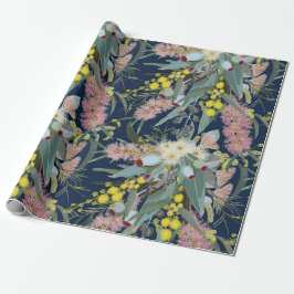 Papel De Presente Native Bush Blooms Royal Blue