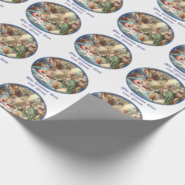 Papel De Presente Natividade Cena Cristã (Ponta)
