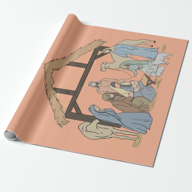 PAPEL DE PRESENTE NATIVITY CHRISTMAS WRAPPING PAPER  (Desenrolado)