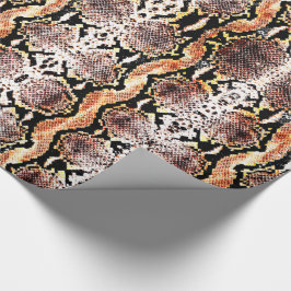 Papel De Presente Natural Brown Acid Wash Boa Constritor Snakeskin