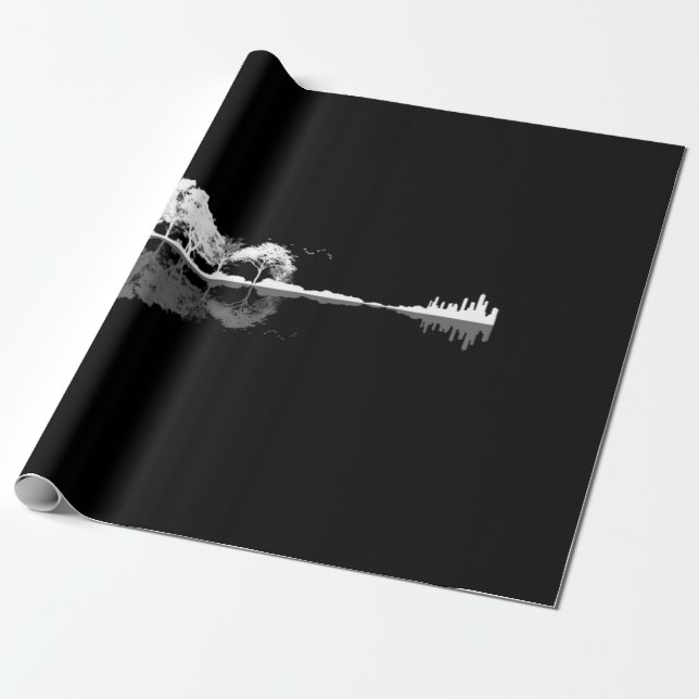 Papel De Presente Nature Guitar (Desenrolado)