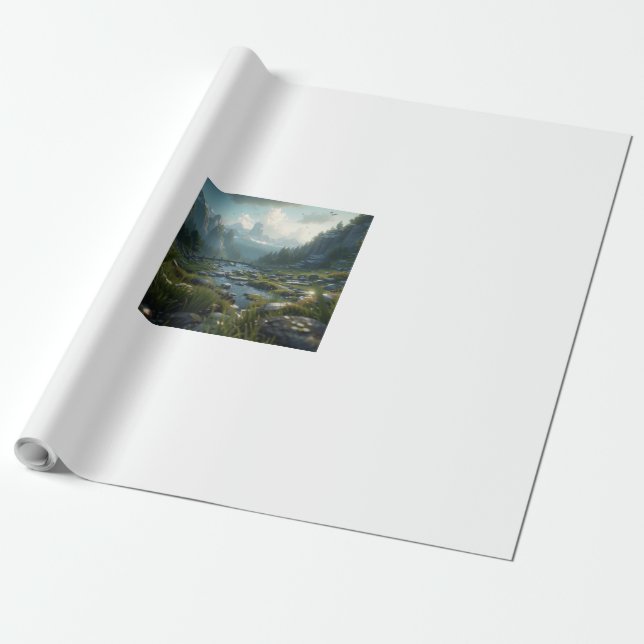 Papel De Presente Natureza 21. (Desenrolado)