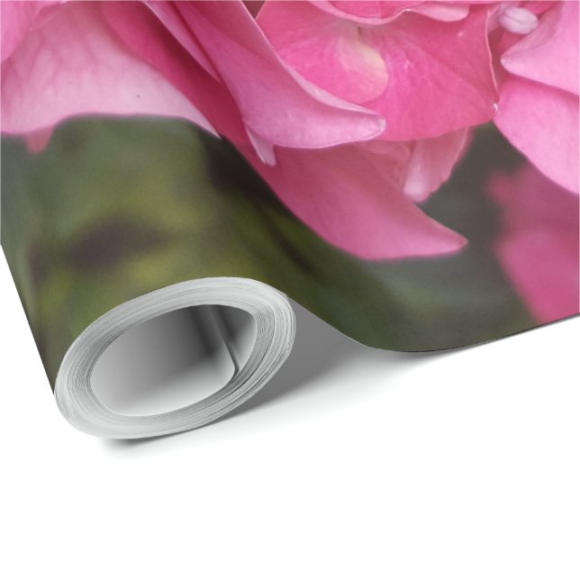 Papel De Presente Natureza da Fotografia Floral com Flor Rosa (Ponta do rolo)