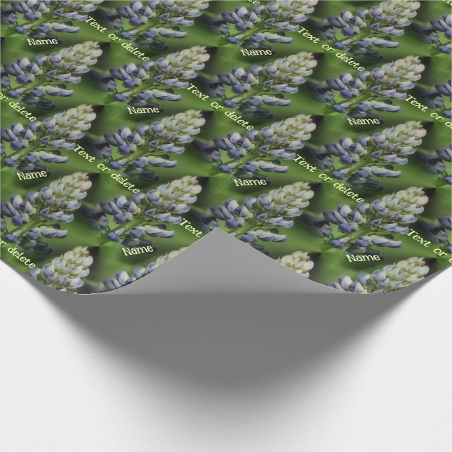 Papel De Presente Natureza Personalizada Da Flor Da Lupina Azul (Ponta)