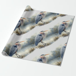 Papel De Presente Natureza selvagem das aves de Excelente azul-héron