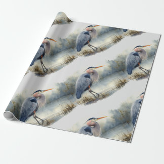 Papel De Presente Natureza selvagem das aves de Excelente azul-héron