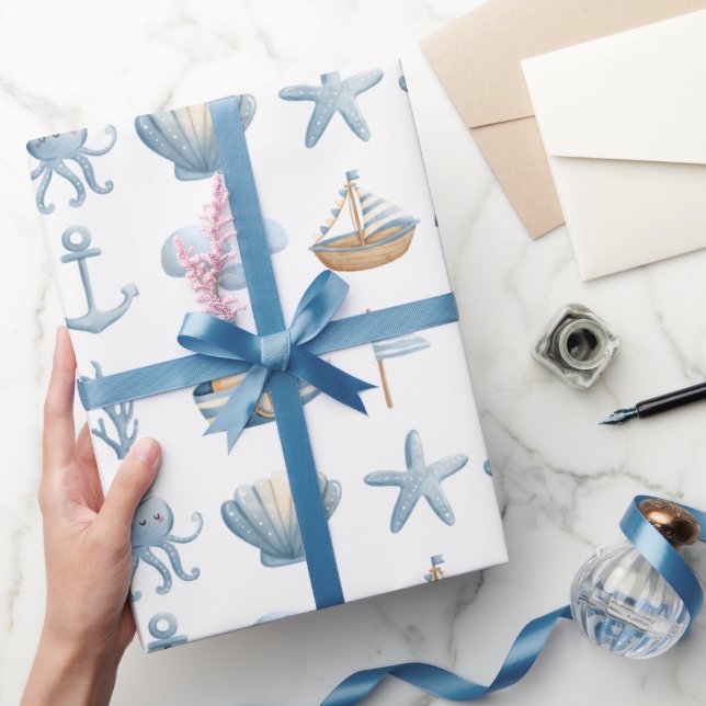 Papel De Presente Náutica (Presentear)