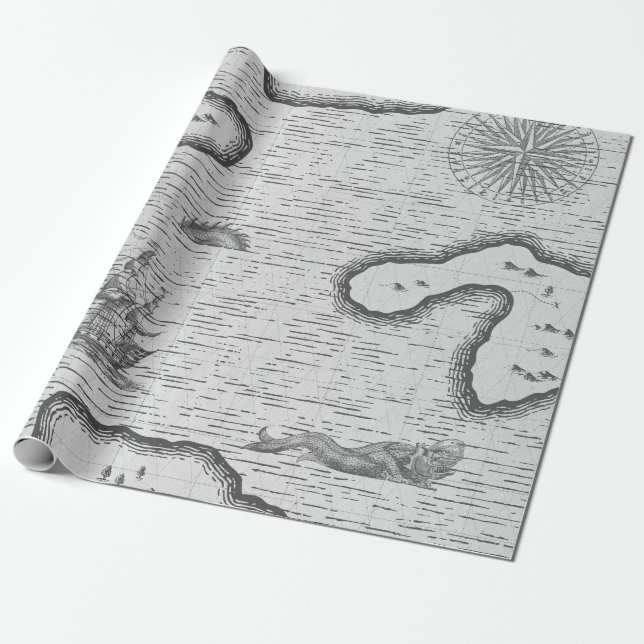 Papel De Presente Náutica Vintage (Desenrolado)