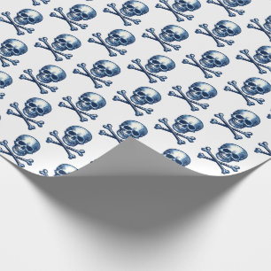 Papel De Presente Náutico - Pirata/Caveira e Crossbones