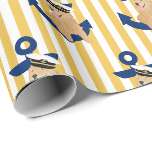 Papel de Presente Naval Yellow Pup Annapolitan